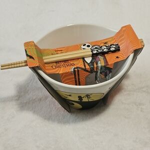 Disney & Tim Burton's: Nightmare Before Christmas Ceramic Bowl w. Chopsticks